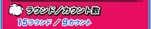 ラウンド／カウント数 15ラウンド／9カウント