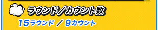 ラウンド／カウント数 15ラウンド／9カウント