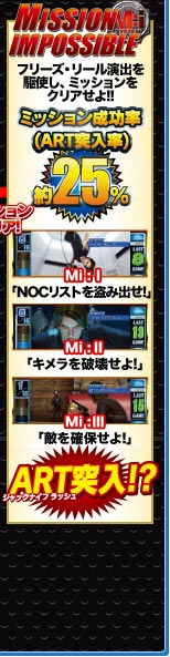 MISSION IMPOSSIBLE フリーズ・リール演出を駆使し、ミッションをクリアせよ！！
